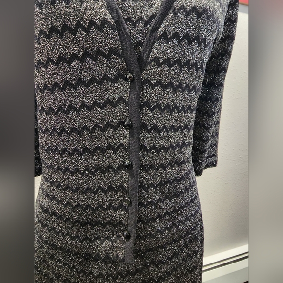 St John Black & Silver Dress suit sz 8 - Picture 7 of 11